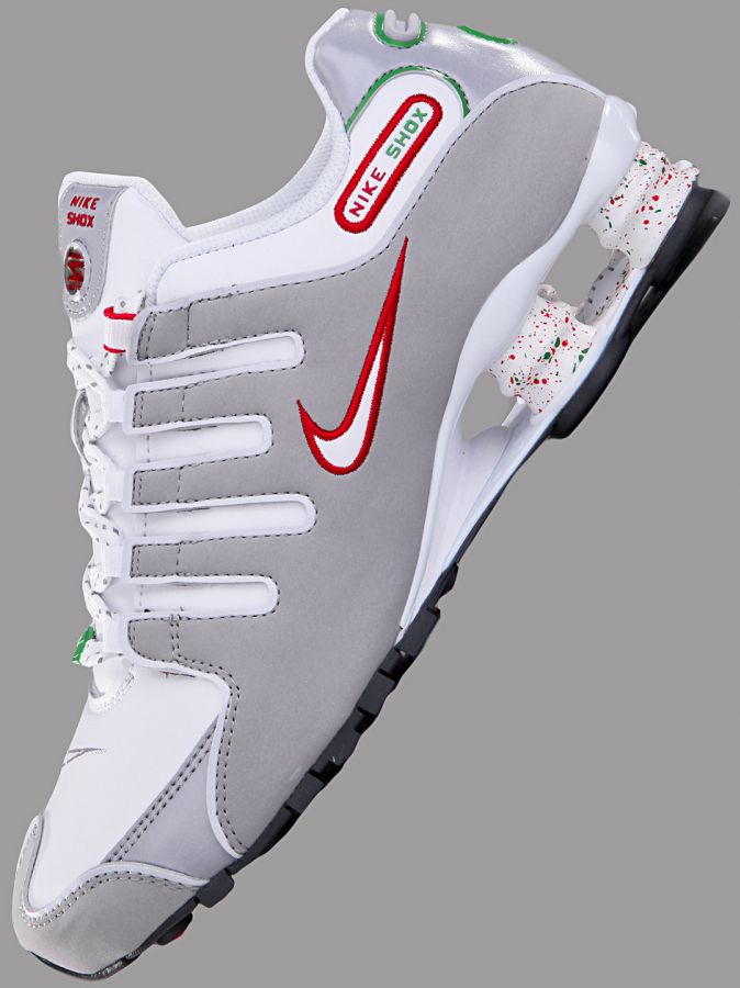 nike shox nz white red